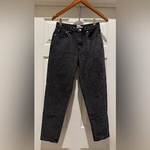 Princess Polly Zaiden Jeans Black Sz 4 Women’s Denim Straight Leg Washed